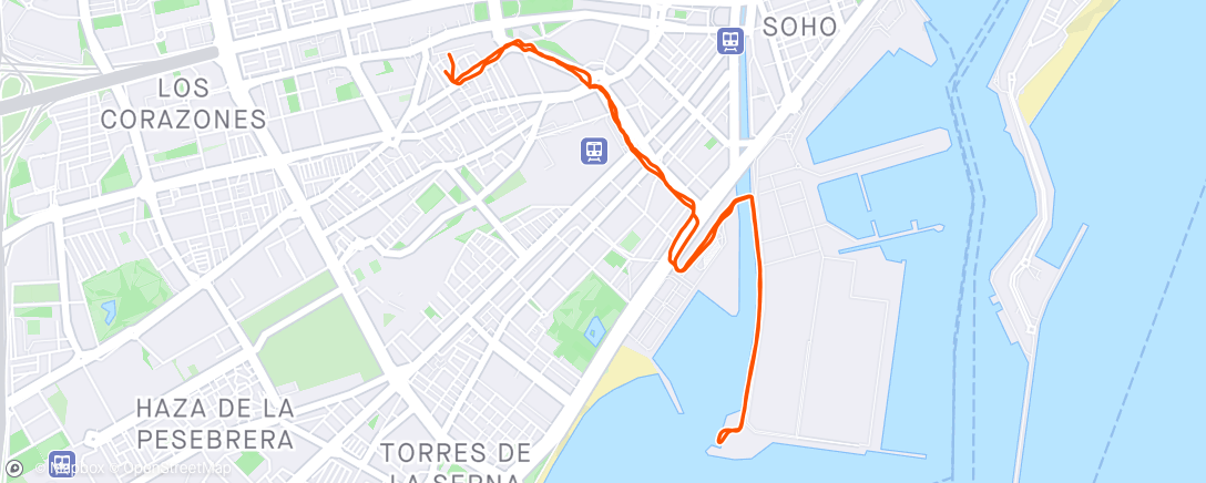 Map of the activity, ☀️ Málaga, Andalucía Afternoon Run