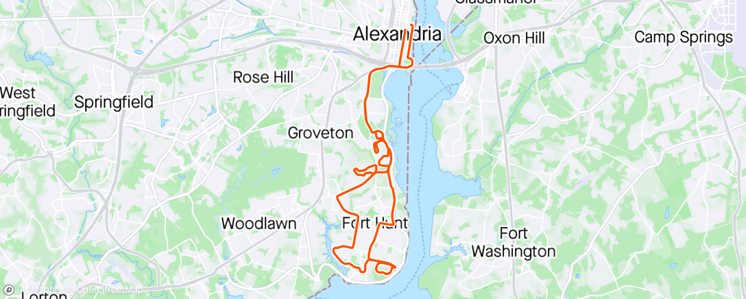Map of the activity, GII THT Tuesday Hill Training (and Pollen Torture)