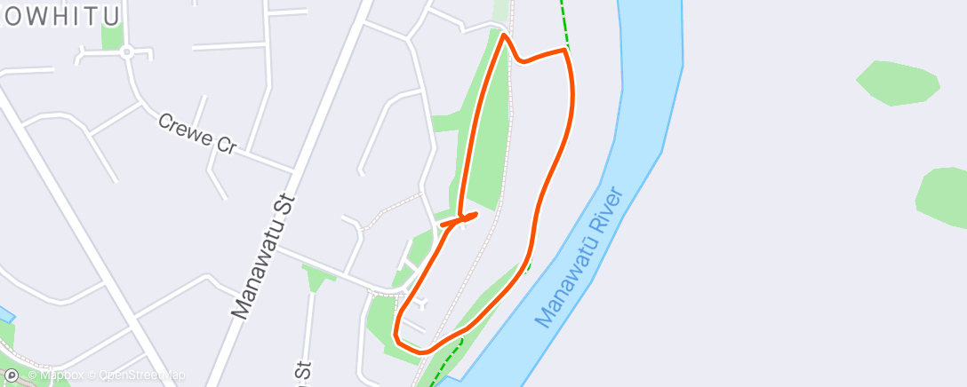Map of the activity, Evening walk to reach step target