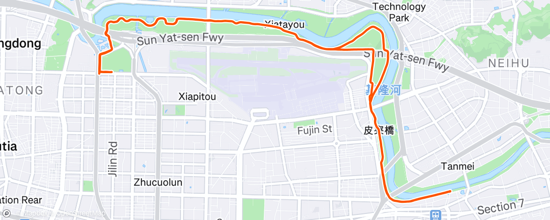 Map of the activity, Afternoon Run
