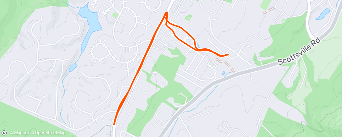 Map of the activity, Afternoon Run