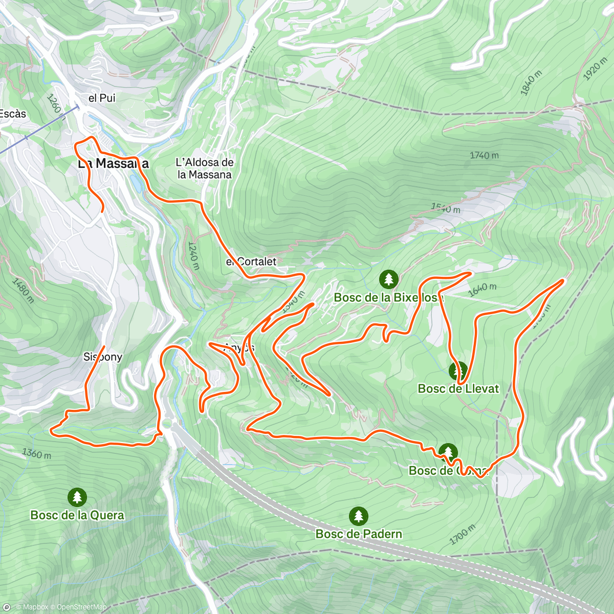 Map of the activity, sant esteve ride⚡️