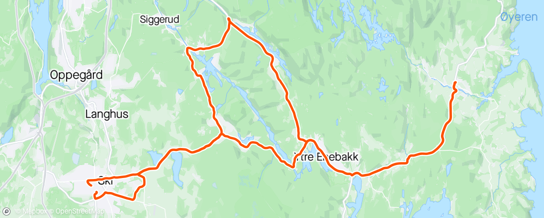 Map of the activity, Rulle trening med Follo
