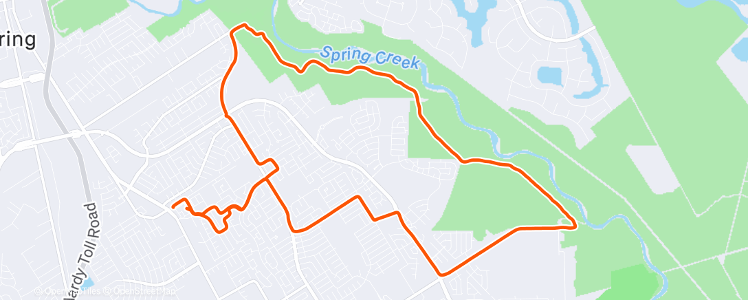 Map of the activity, Afternoon Run