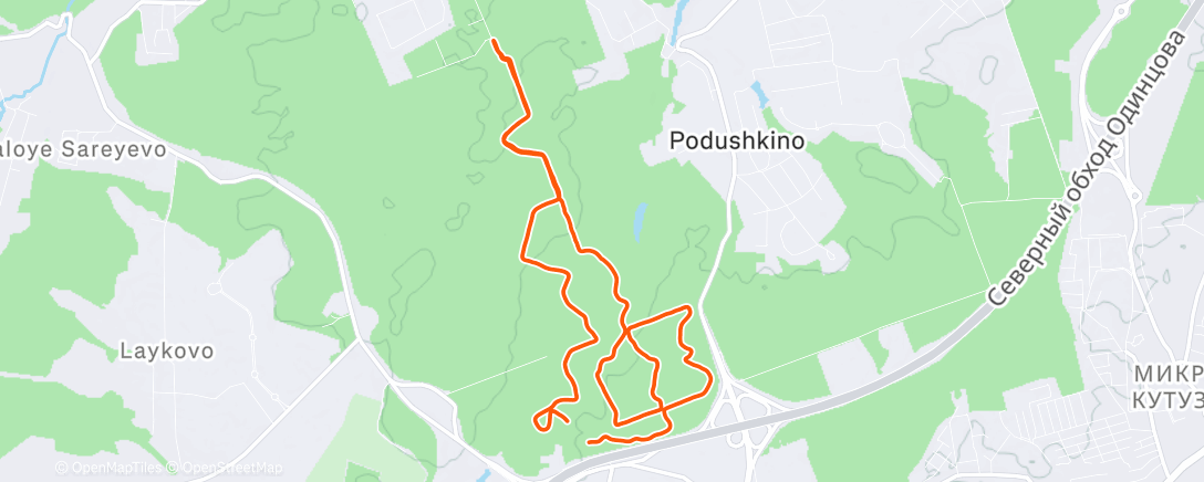 Карта физической активности (Северный лыжный заезд (ночь))