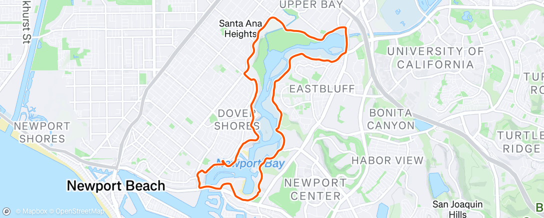 Map of the activity, Evening Run