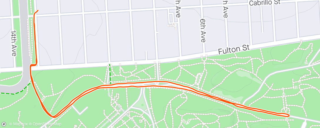 Map of the activity, Morning fast run