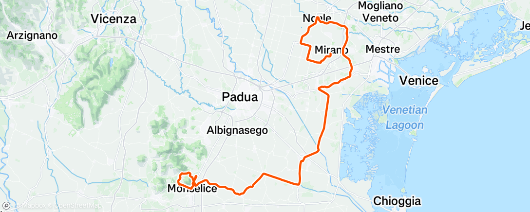 Map of the activity, Giro stage 5