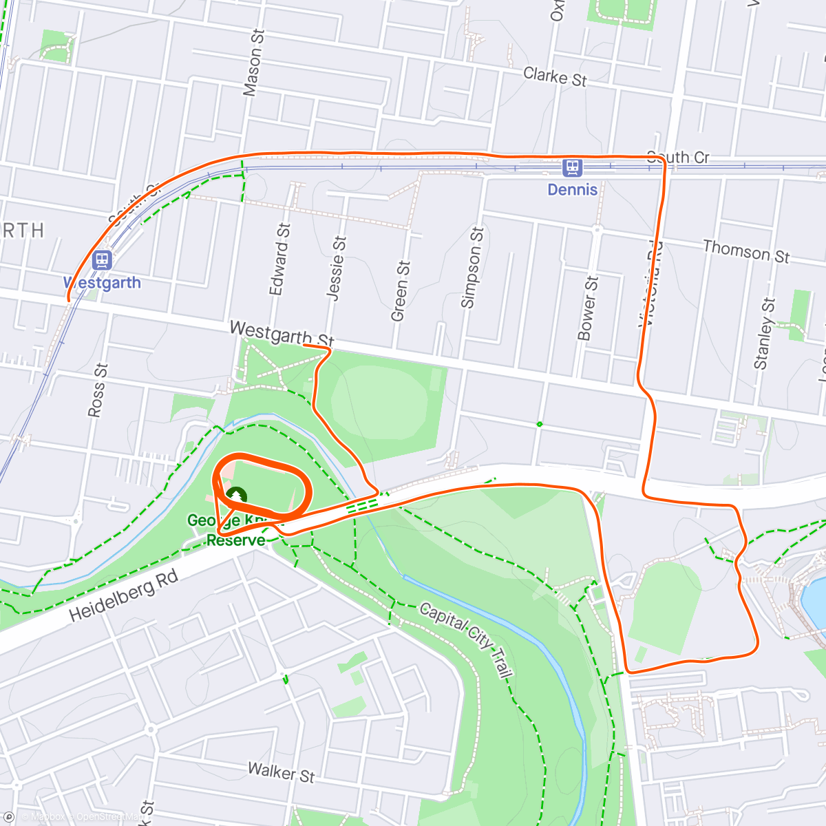 Map of the activity, Runrise Friday