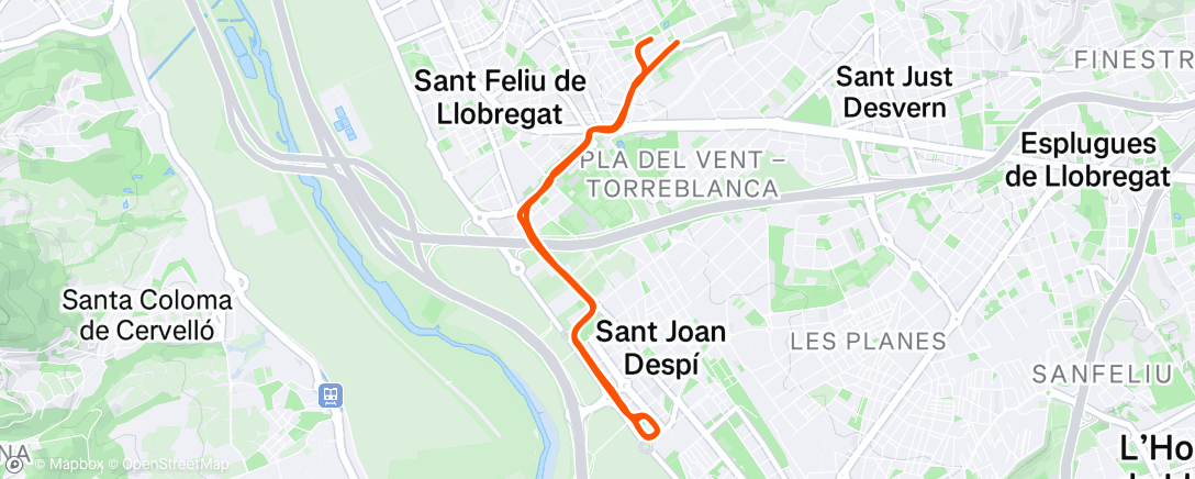 Map of the activity, Carrera de mañana