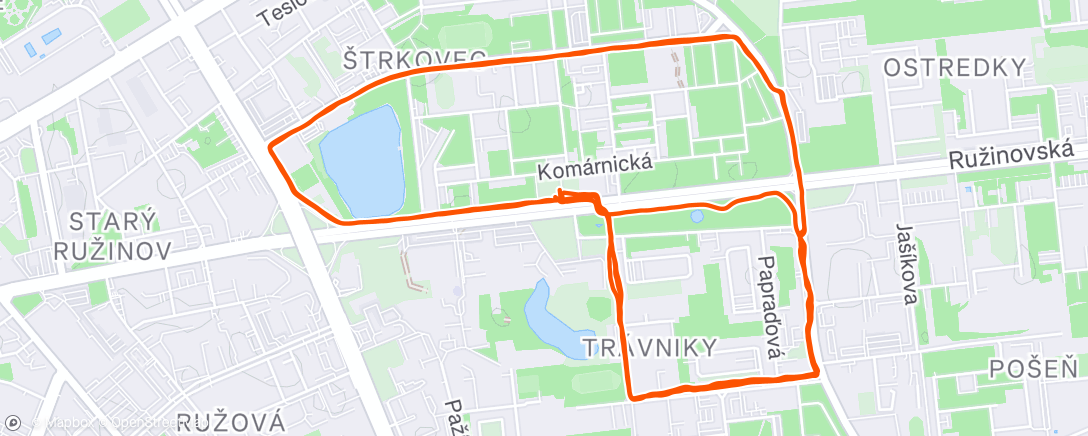 Map of the activity, Night Run