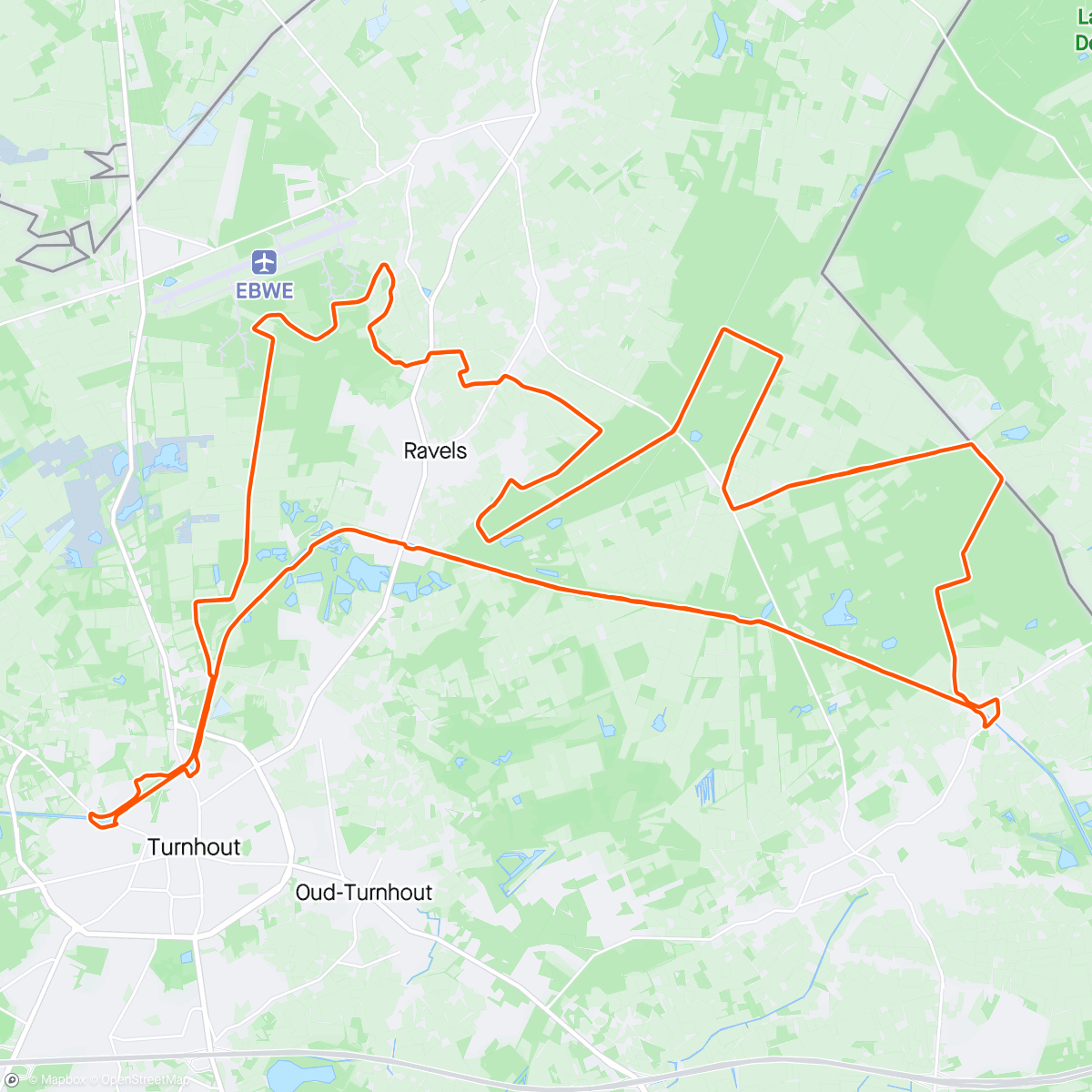 Map of the activity, BK Gravel in Turnhout full gazz