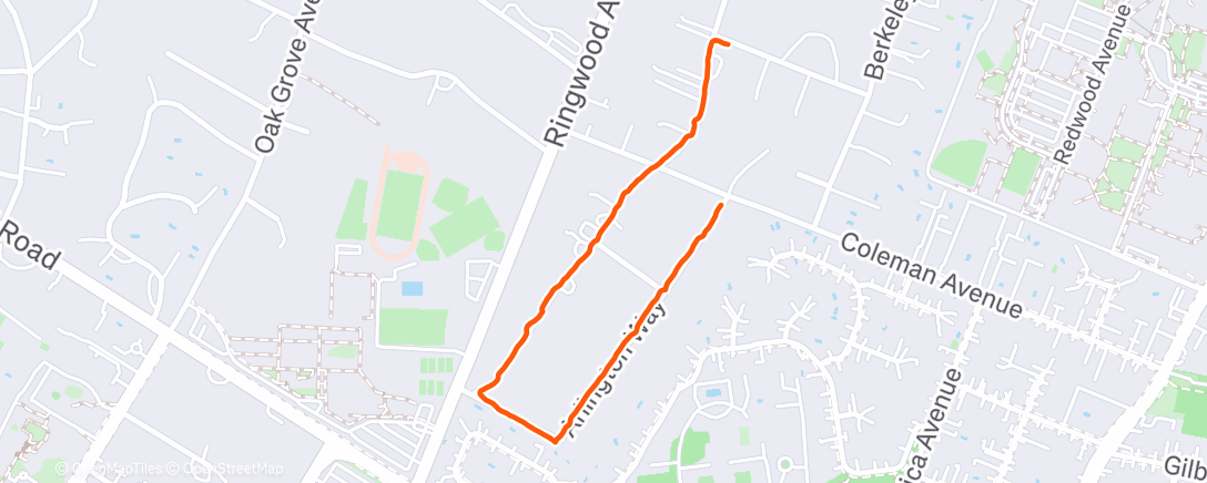 Map of the activity, ⛅ Menlo Park, California Afternoon Walk