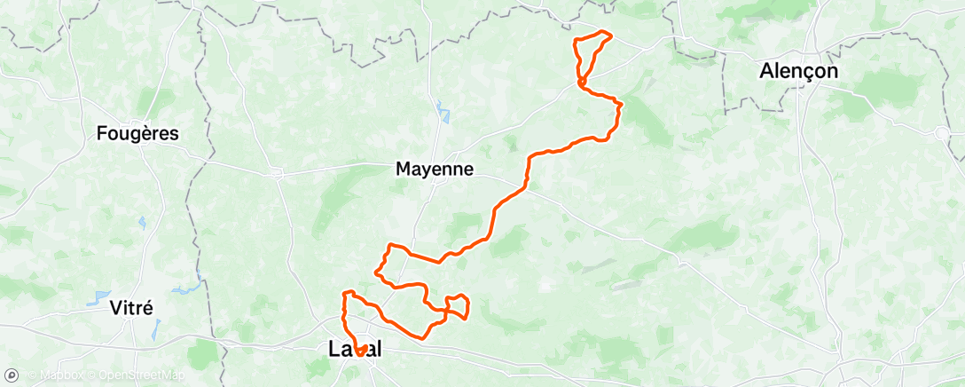 Map of the activity, Sortie vélo le midi