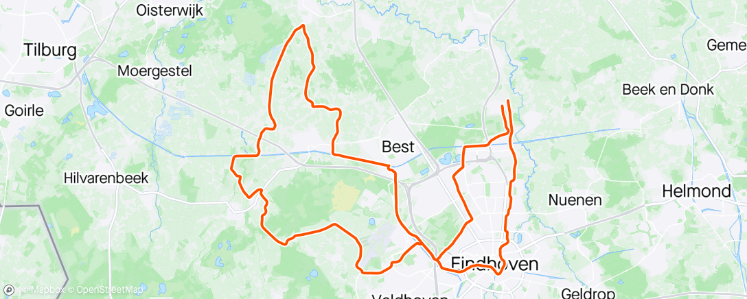 Map of the activity, Eindje fietsen