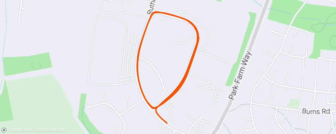 Map of the activity, 22 minute tempo run.