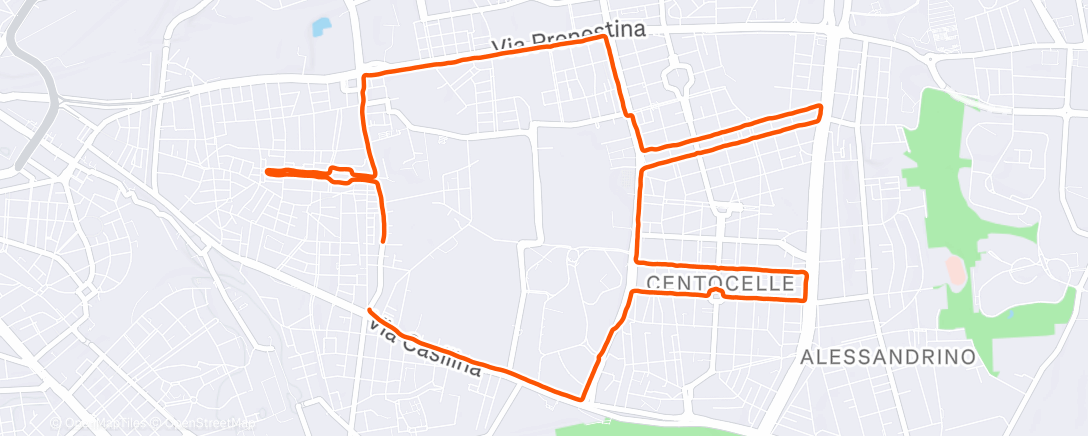 Map of the activity, Corsa serale