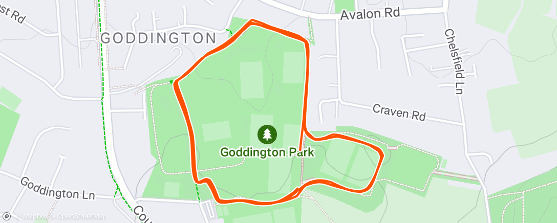 Carte de l'activité Orpington Parkrun