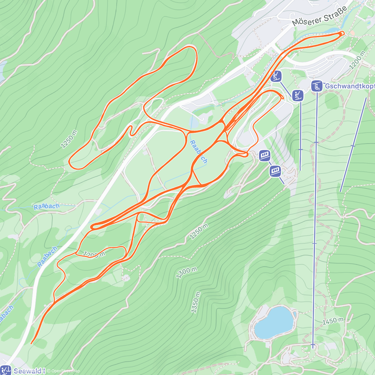 Map of the activity, Langlauf am Morgen