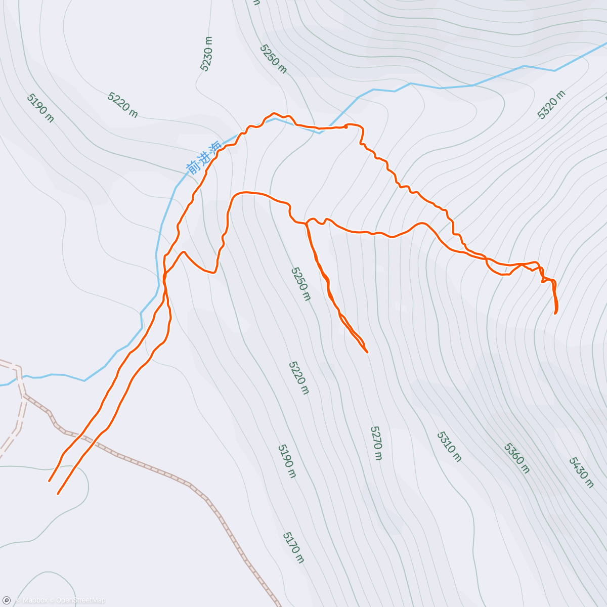 Map of the activity, Fixed rope practice above BC