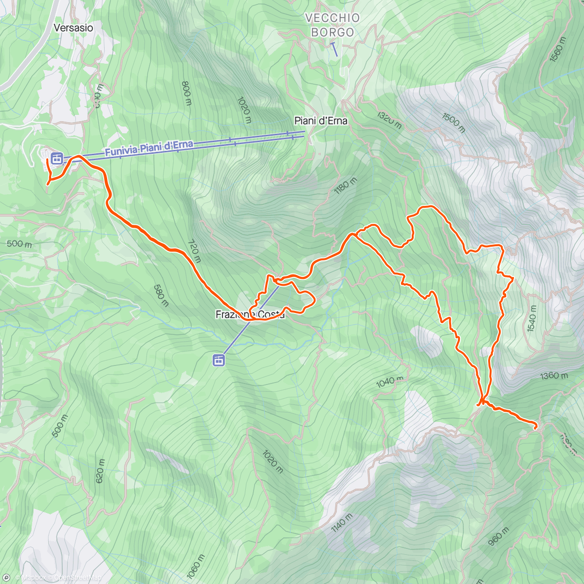 活动地图，Passo del Fo,Pian Serrada