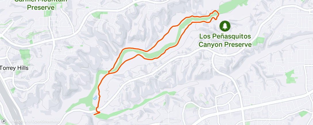 Map of the activity, Afternoon Trail Run