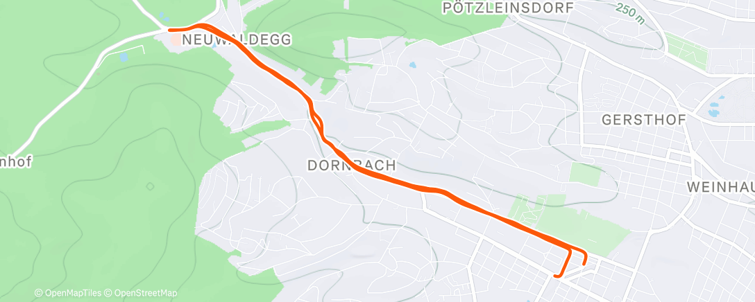 Map of the activity, Lauf am Nachmittag