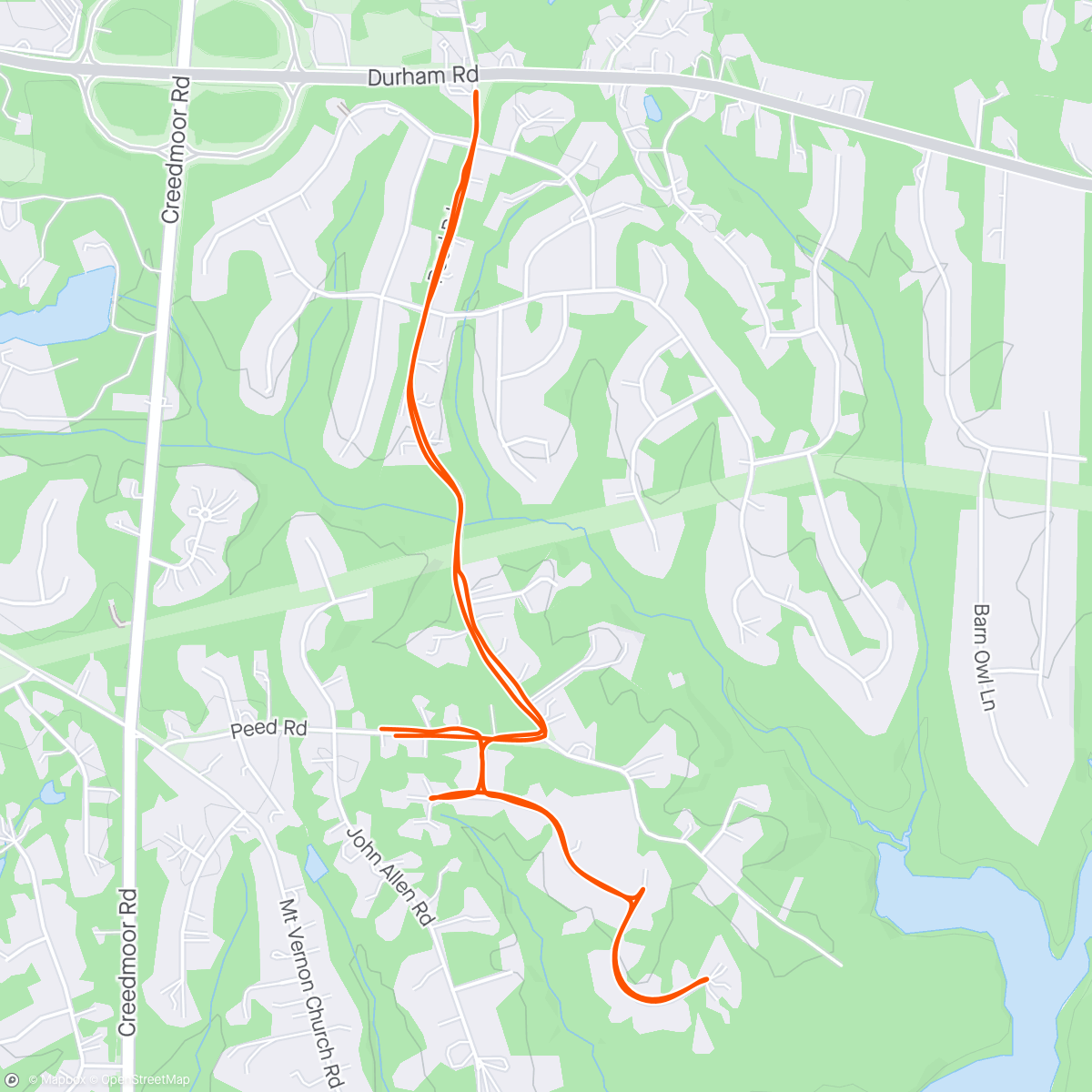 Map of the activity, Rainy run