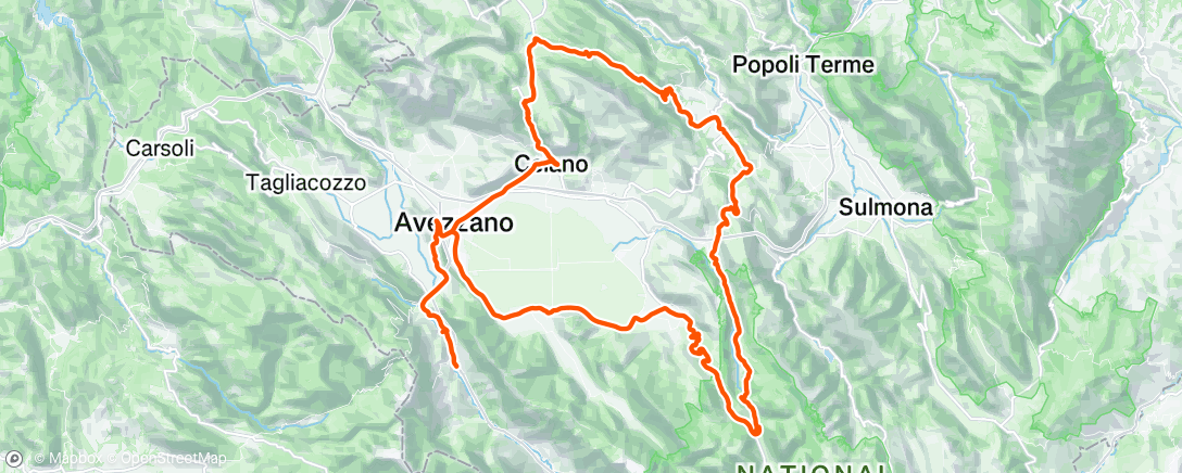 Map of the activity, Rando Roveto Sirente