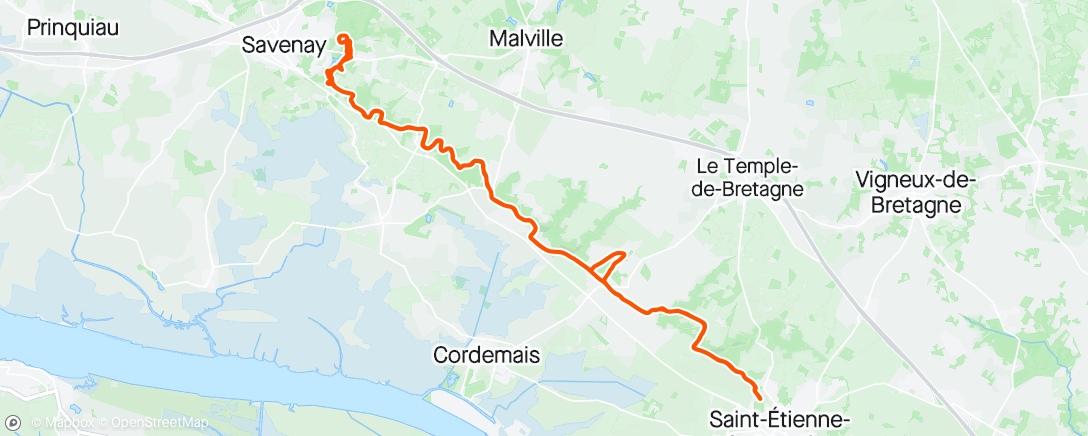 Map of the activity, Savenay - St Étienne .... avec quelques options 😄