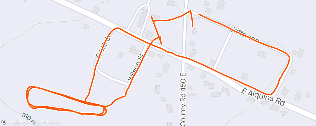 Map of the activity, Lunch jog