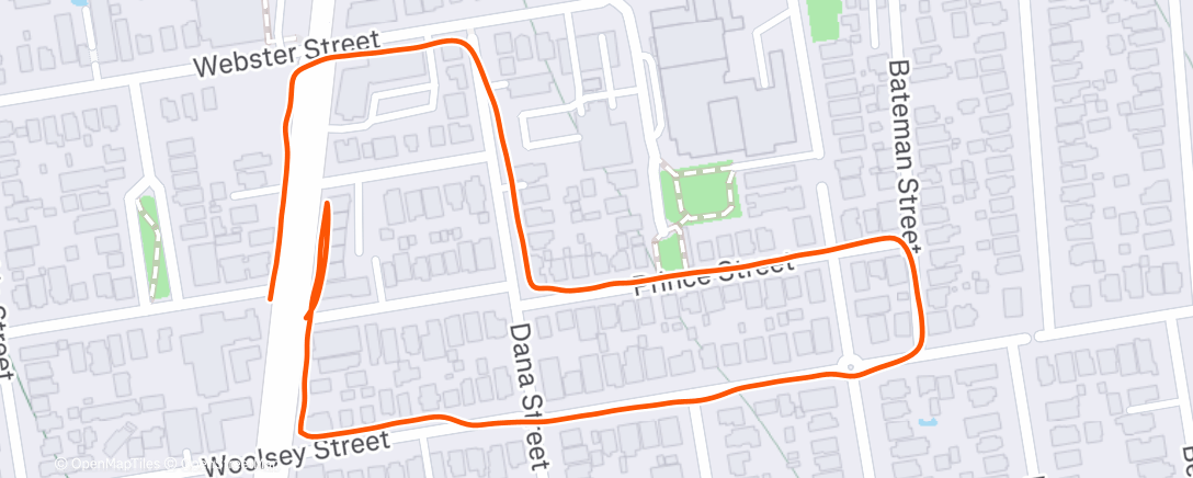 Map of the activity, to the gym and back