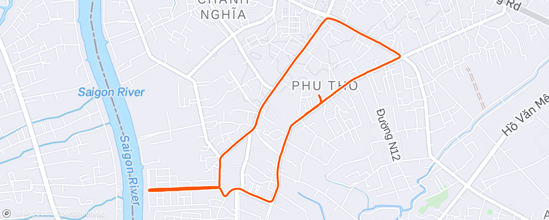 Map of the activity, Afternoon Run