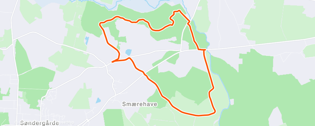 Map of the activity, Afternoon Run