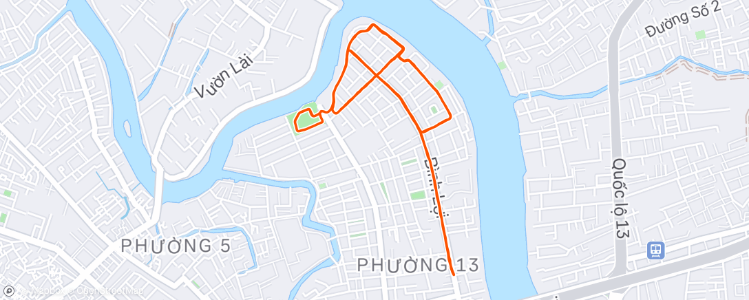 Map of the activity, Morning Run