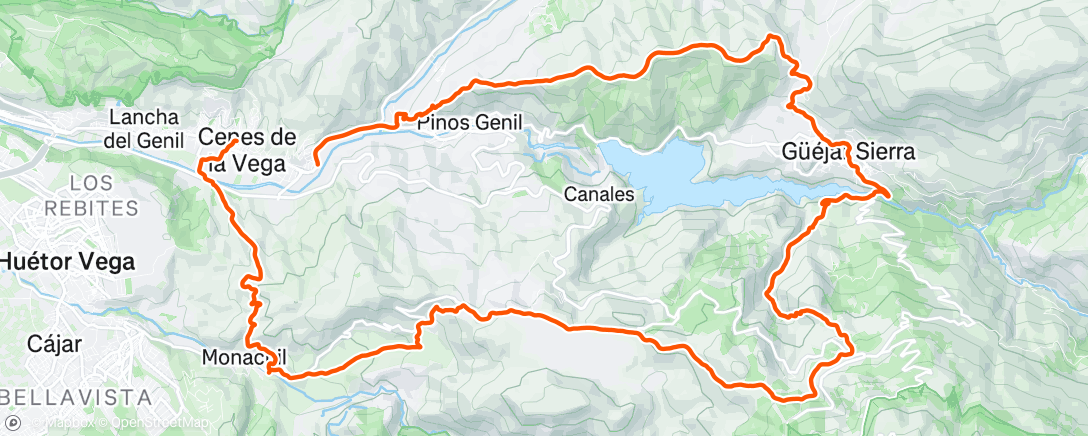 Map of the activity, Cenes - Monachil - Guejar - Cenes