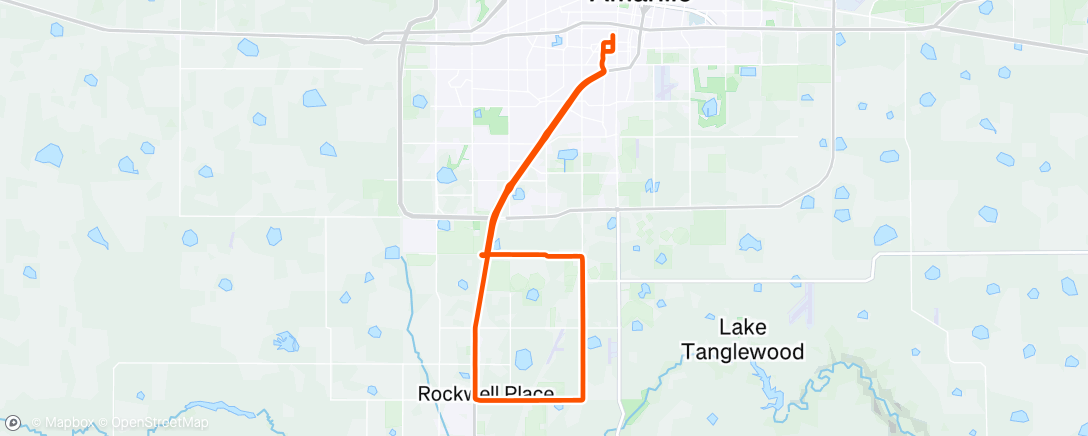 Map of the activity, Night Ride