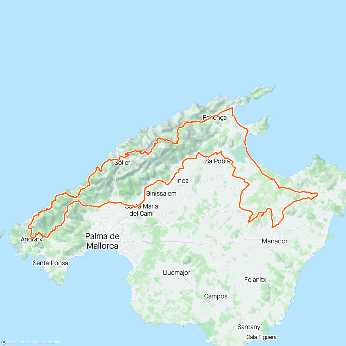 Mapa da atividade, Mallorca 312 après un camp de 1000 clic