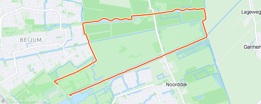 Map of the activity, 4 mijl trainingsrondje