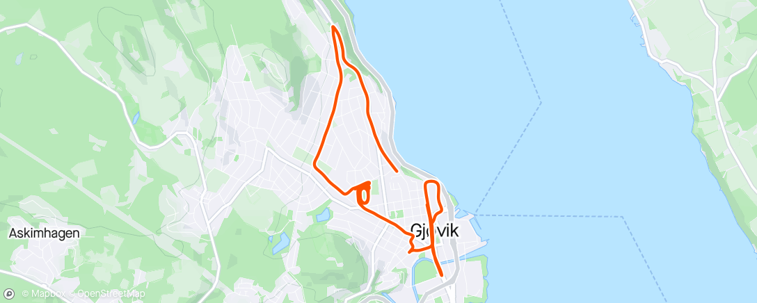 Map of the activity, Gjøvikjogg