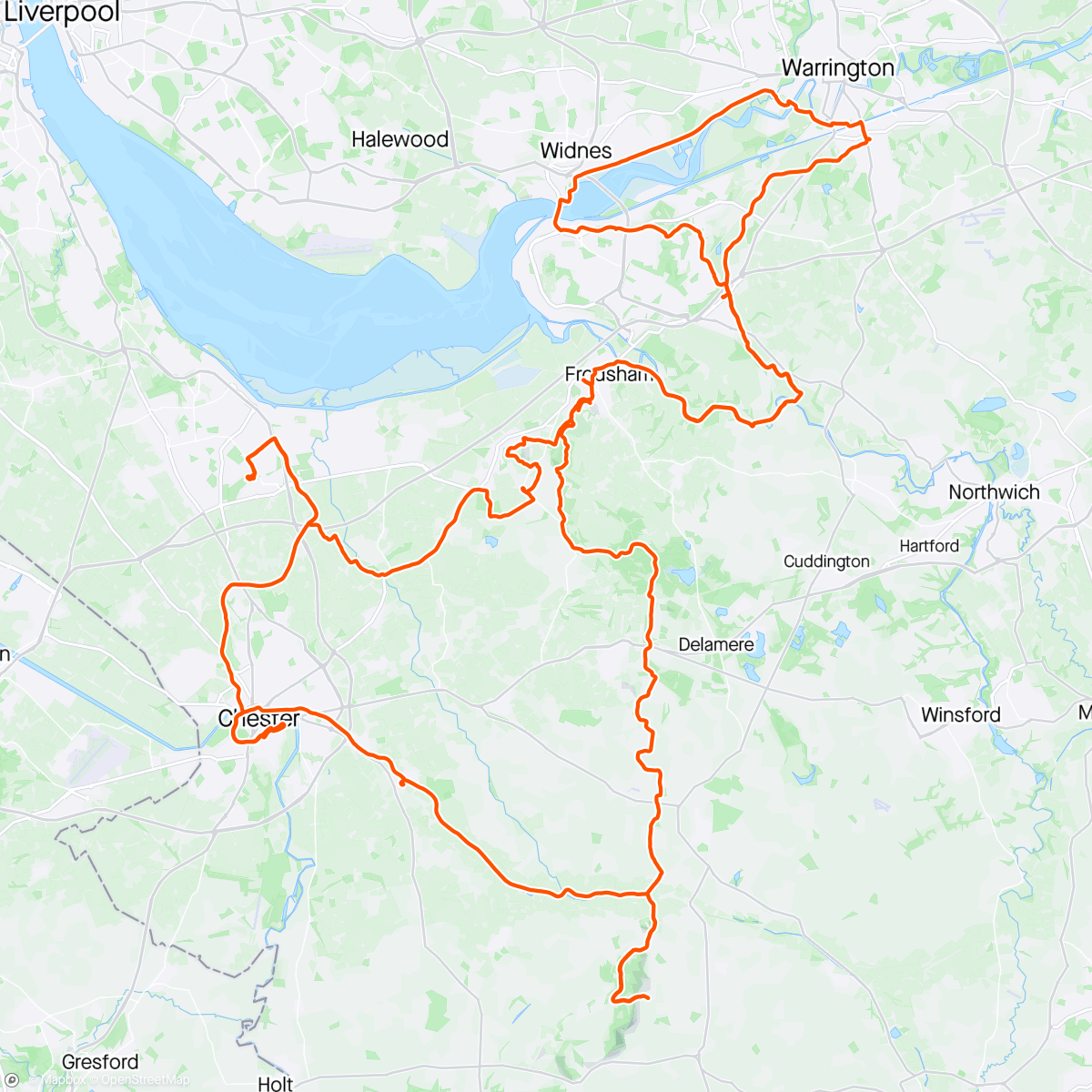 Map of the activity, Chester 100
