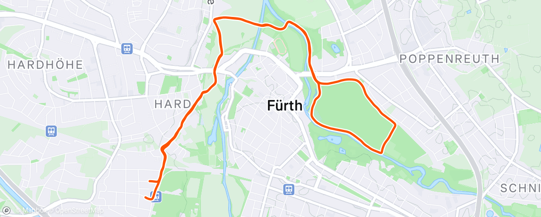 Map of the activity, Lauf am Morgen