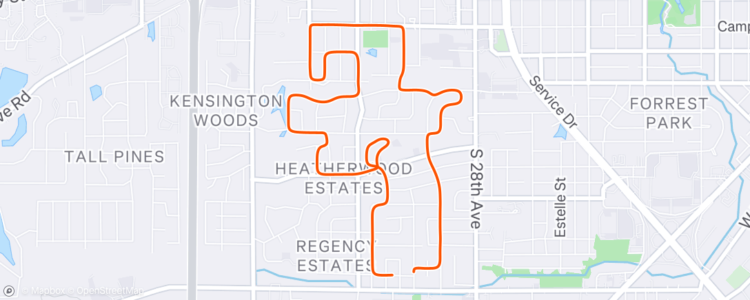 Map of the activity, Morning Run