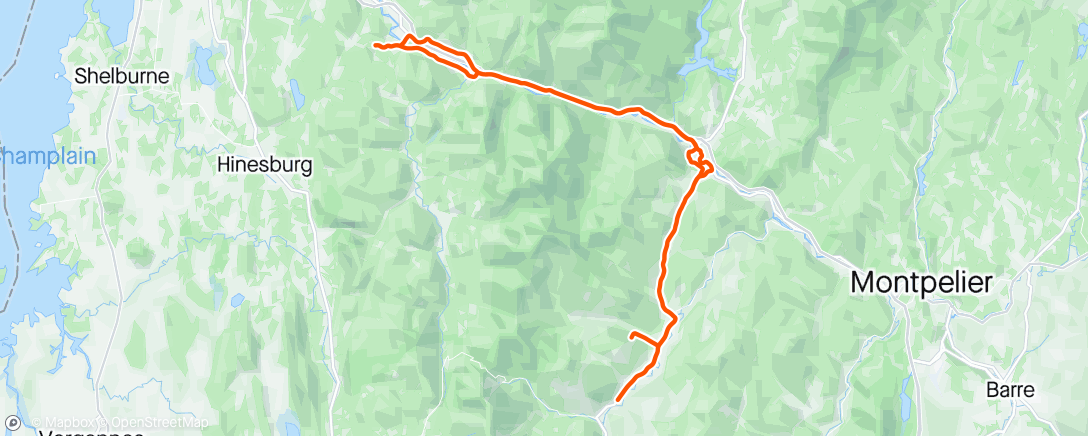 Map of the activity, App Gap til I got turned around from the rain
