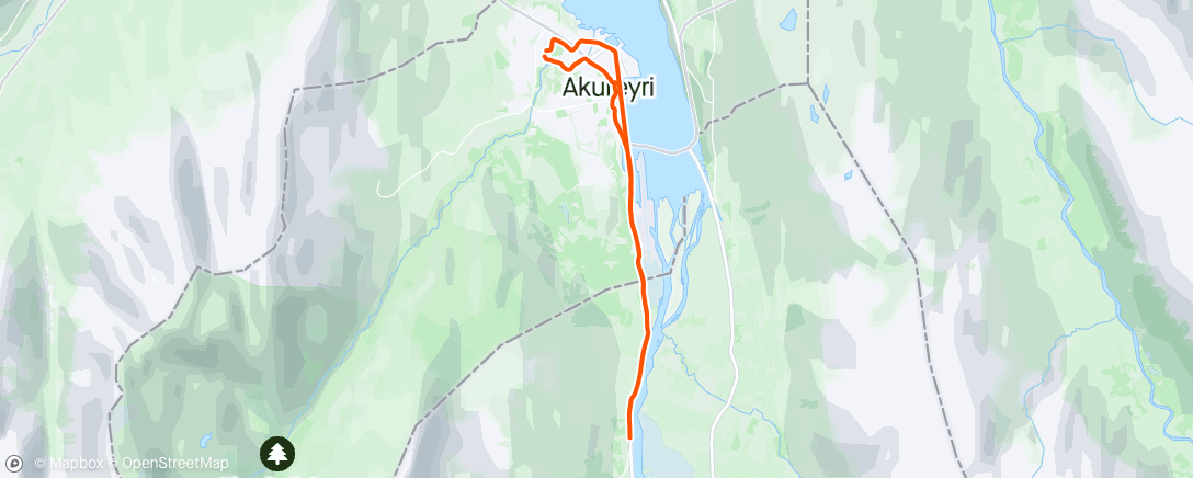 Map of the activity, 6 * 10 mín á kringum þreshold eða aðeins undir