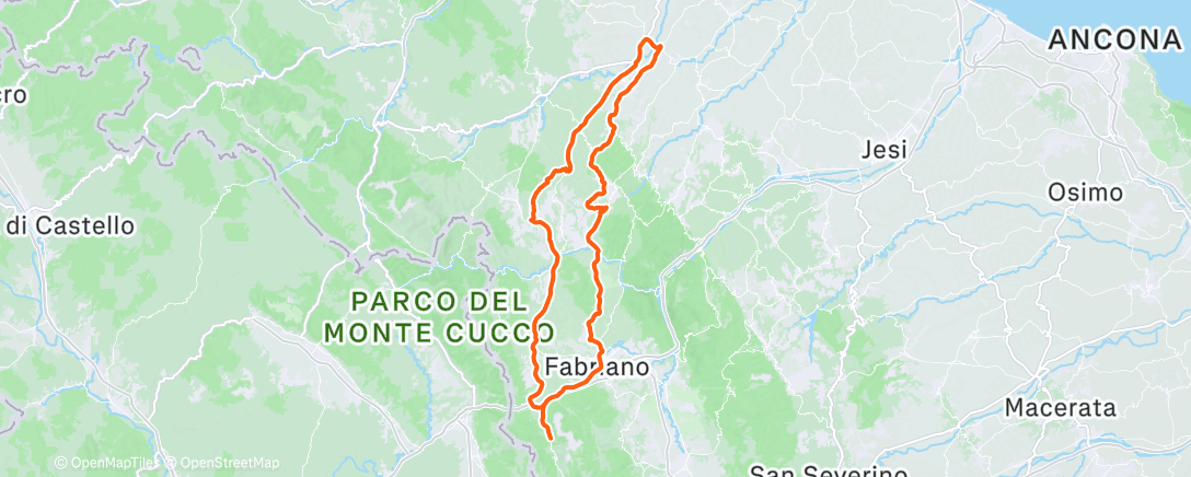 Map of the activity, Pedalata mattutina