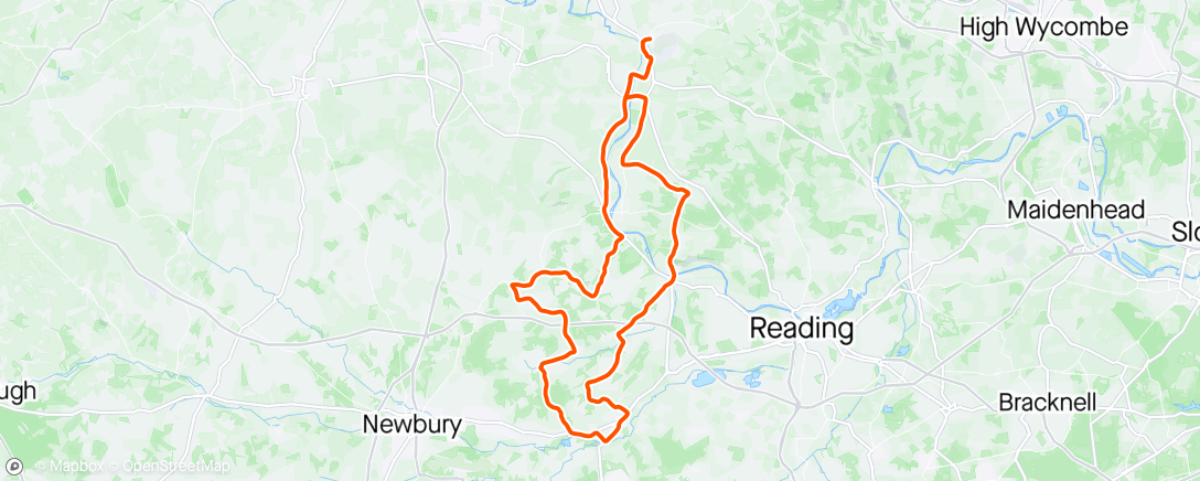 Map of the activity, Ride to Aldermaston Wharf with Badger and Tom