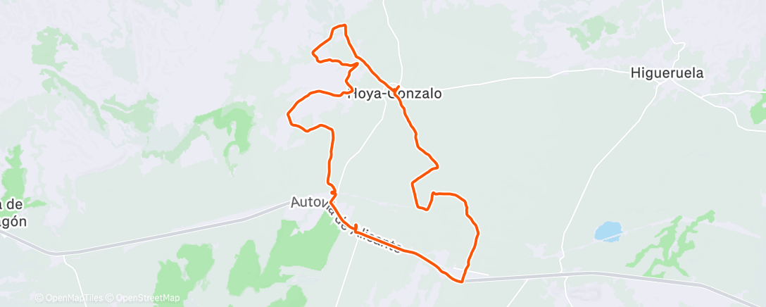 Map of the activity, Bicicleta a la hora del almuerzo