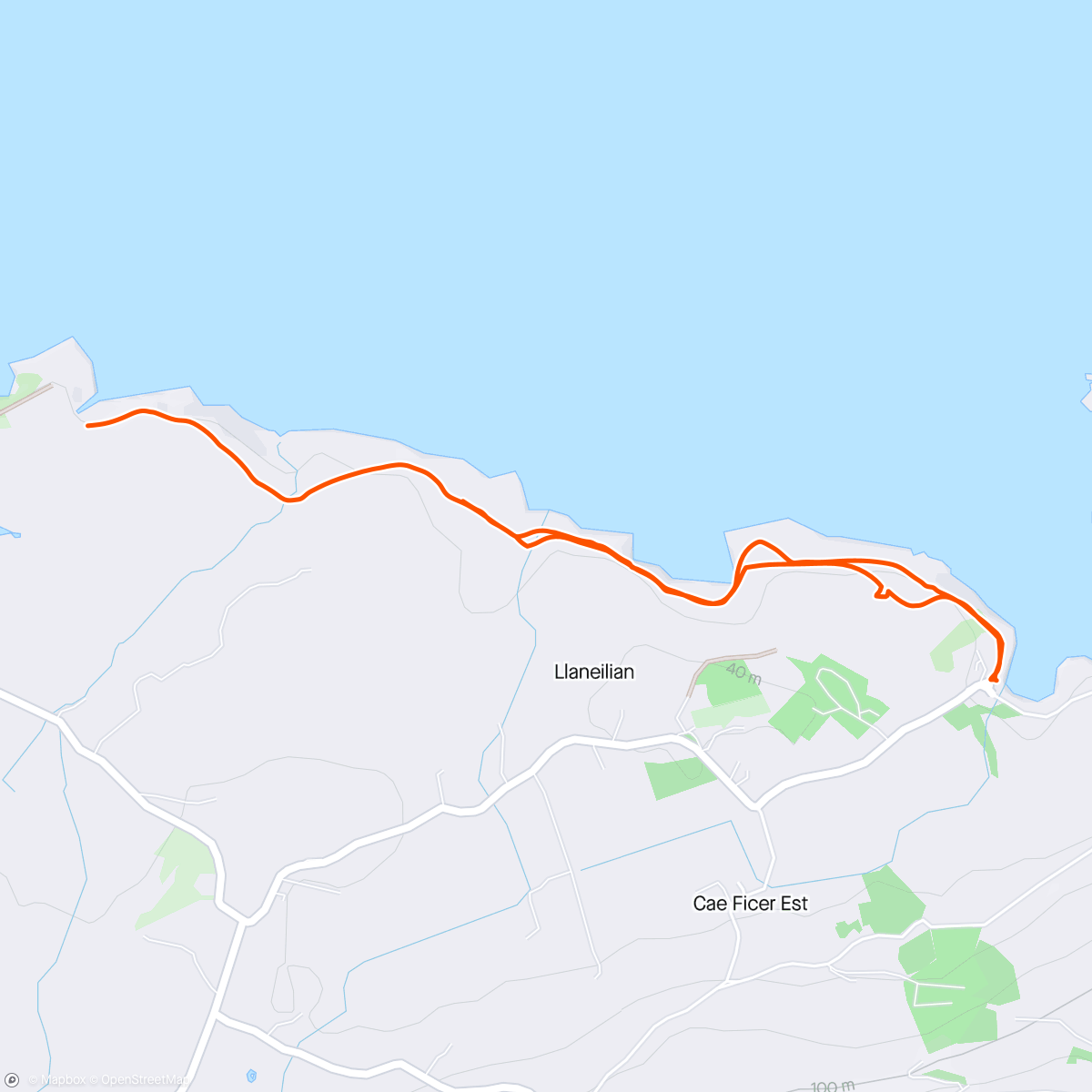Карта физической активности (Coastal path From Amwlch to Point Lynas)