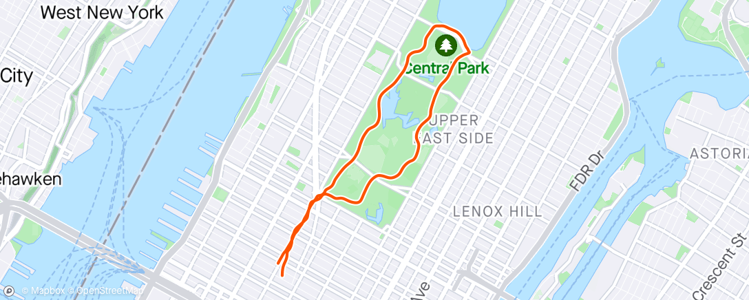 Map of the activity, Central Park